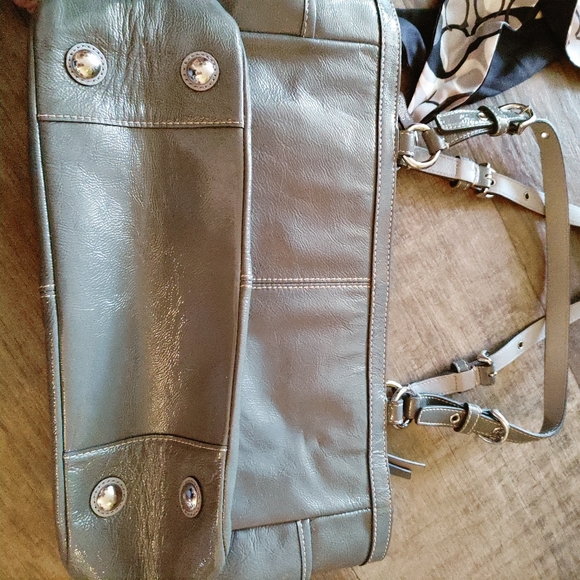 Coach Leather Shoulder Bag with Silk Scarf detail - Picture 5 of 9